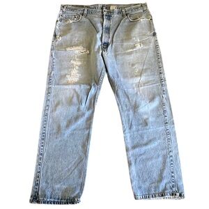 Levi’s 505 light wash distressed jeans